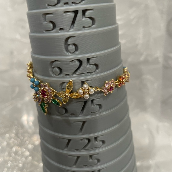Kate Spade Gold-Tone Multicolor Floral Bracelet with Stones.New - Picture 7 of 8